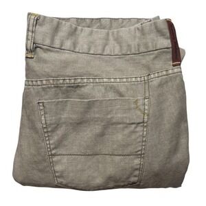 Tommy Bahamas Mens Sz 36x32 Authentic Fit Jeans Linen Cotton Blend Khaki-1661